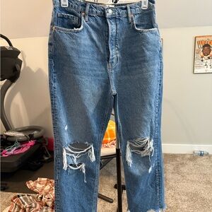 We The Free Blue Relaxed Jeans Distressed Style